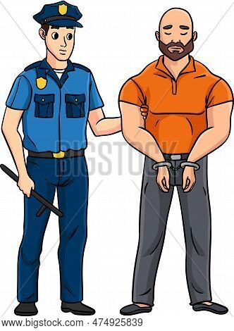 This Cartoon Clipart Shows A Corrections Officer Illustration.