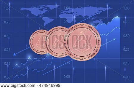 Augur-rep Virtual Currency Images. 3d Illustration. Rep Coin Logo