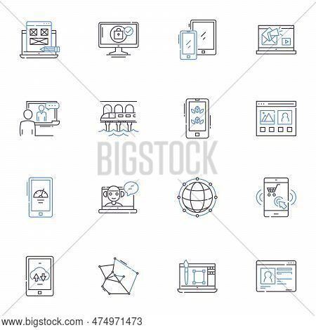 Machine Intelligence Line Icons Collection. Automation, Precision, Innovation, Learning, Optimizatio