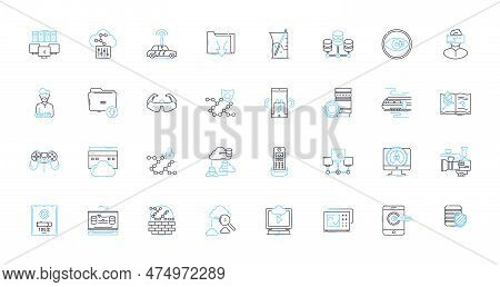 International Science Linear Icons Set. Collaboration, Research, Innovation, Discovery, Advancement,