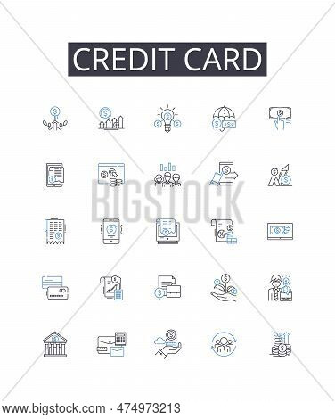 Credit Card Line Icons Collection. Debit Card, Bank Account, Payment Method, Plastic My, Line Of Cre