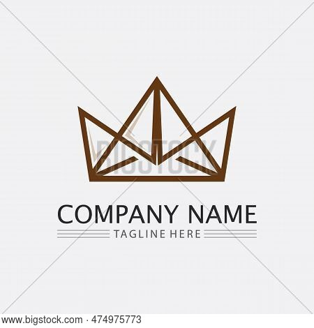 Crown Logo And Queen, King Logo Designtemplate Vector Illustration