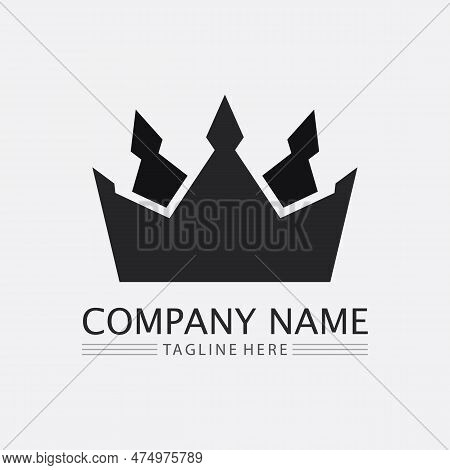 Crown Logo And Queen, King Logo Designtemplate Vector Illustration