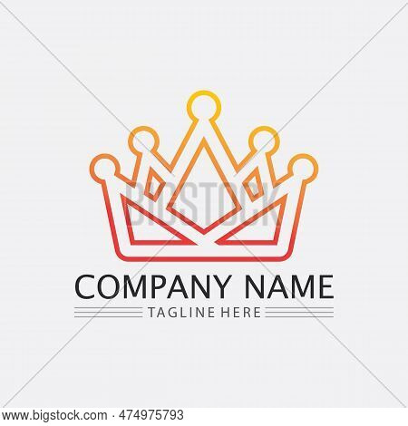Crown Logo And Queen, King Logo Designtemplate Vector Illustration