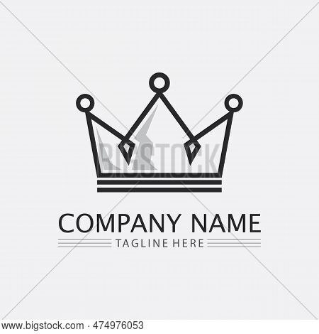 Crown Logo And Queen, King Logo Designtemplate Vector Illustration