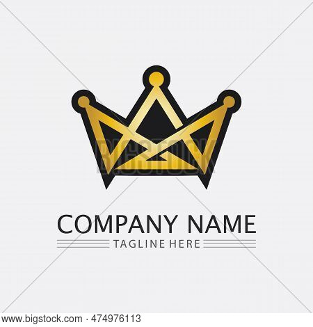 Crown Logo And Queen, King Logo Designtemplate Vector Illustration