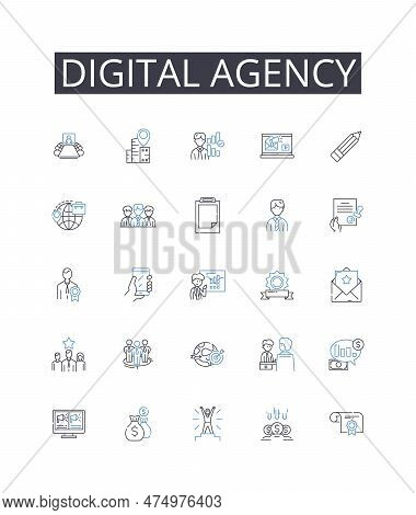 Digital Agency Line Icons Collection. Determination, Aspirations, Goals, Desire, Drive, Motivation, 