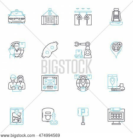 Remote Purchasing Linear Icons Set. E-commerce, Online Shopping, Webstore, Cybermall, Digital Market