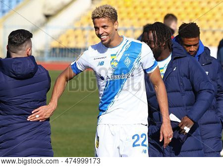 Uzhhorod, Ukraine - March 12, 2023: Justin Antonius Lonwijk Of Dynamo Kyiv Celebrates After Win The 