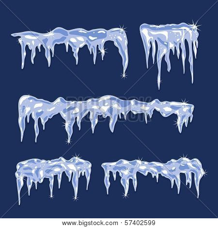 Ice sheets with icicles