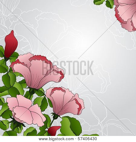 Background With Pink Flowers
