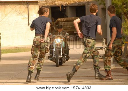 Damian Chapa on the set of the first day of shooting 