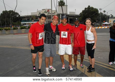 Keven Ramirez, Yancy Arias, Amaury Nolasco, Shay Roundtree and Jennifer Morrison at the Padres Contra El Cancer Annual Stand for Hope 5K Run Walk, Rose Bowl, Pasadena, CA. 06-26-10