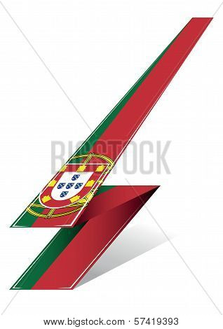 portugal arrow to flag with red and green color