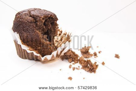 Half-eaten Chocolate Muffin