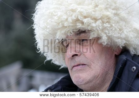 Man In White Caucasian Hat