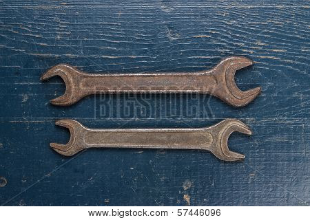 old rusty screw keys