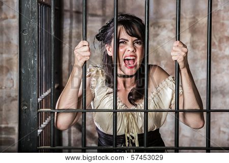 Portrait Of Screaming Female Prisoner