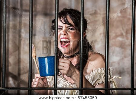 Portrait Of Screaming Female Prisoner