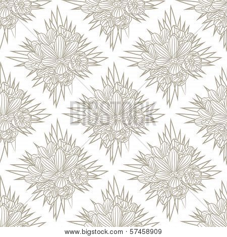 Light Seamless Background With Flowers