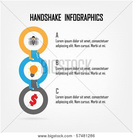 Handshake Abstract Sign Vector Design Template.