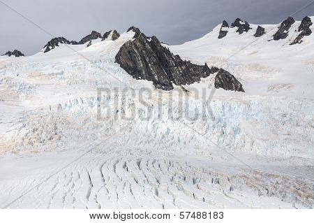 Franz Josef Glacier from top view, New zealand