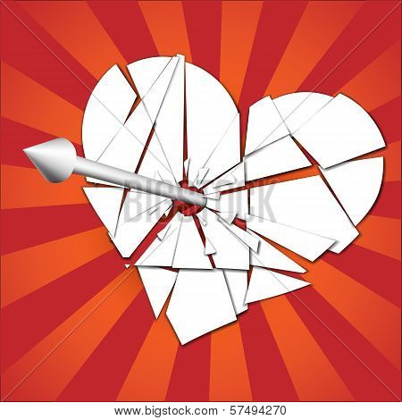 broken heart pierced by an arrow
