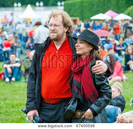 MOSCOW - JUNE 15: People attend open-air concert on XI International Jazz Festival 