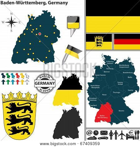 Map Of Baden-wurttemberg, Germany