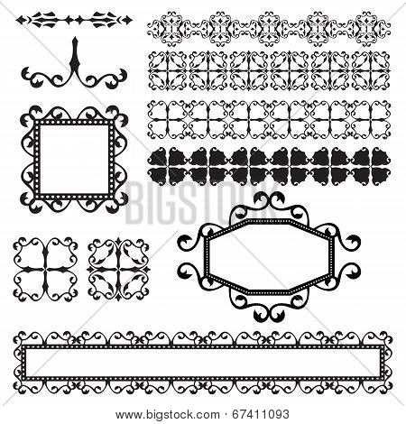 Vector Collection Of Ornamental Elements Isolated On White