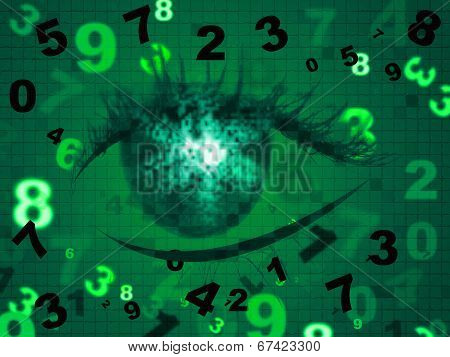 Numbers Background Shows High Tec And Abstract