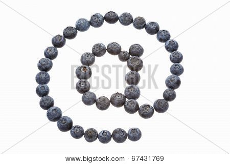 At sign made from blueberries