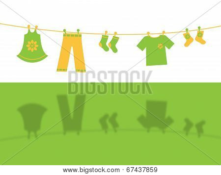 Clothes Line Means Clothespeg Hang And Apparel