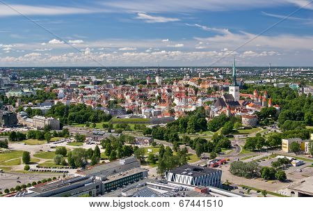 Bird's-eye View Of Old City Of Tallinn