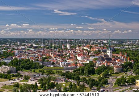 Old City Of Tallinn From Plane