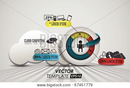 3d background / cloud computing / element infographic