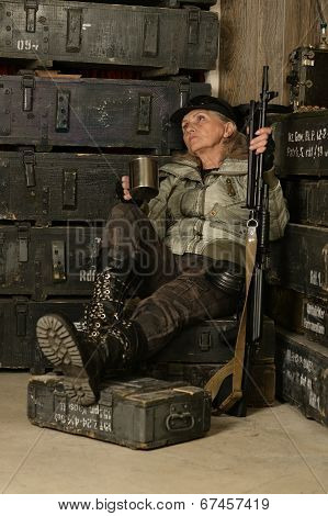 combat female soldier