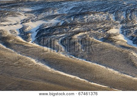 Frozen volcanic landscape