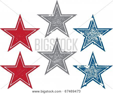Vintage Style Grunge Vector Stars