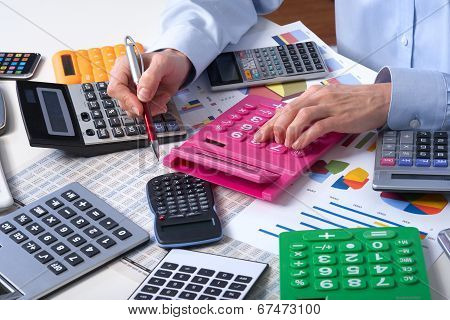 The Business man And Calculators