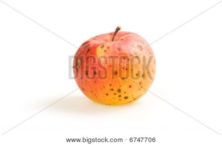 Détérioration mûre pomme rouge Isolated On White