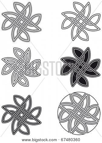 Celtic knot six different arrangements