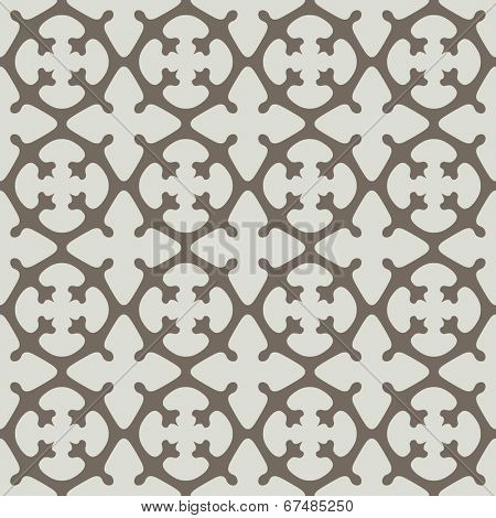 Seamless beige symmetrical vector pattern.