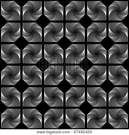 Design Seamless Monochrome Decorative Diamond Geometric Pattern