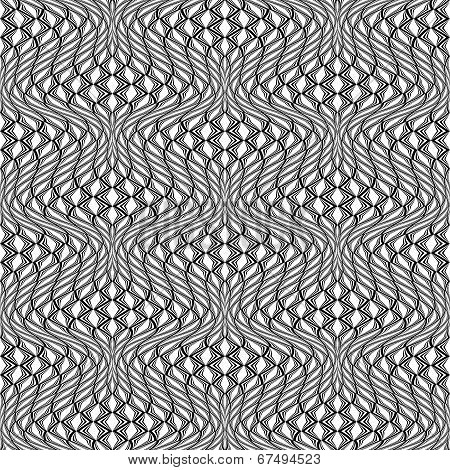 Design Seamless Monochrome Wave Pattern