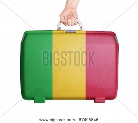 Used Plastic Suitcase With Stains And Scratches