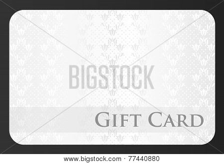 Exclusive White Gift Card With Floral Ornament