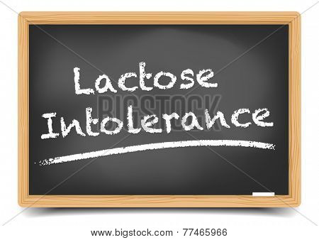 detailed illustration of a blackboard with Lactose Intolerance text, eps10 vector, gradient mesh included