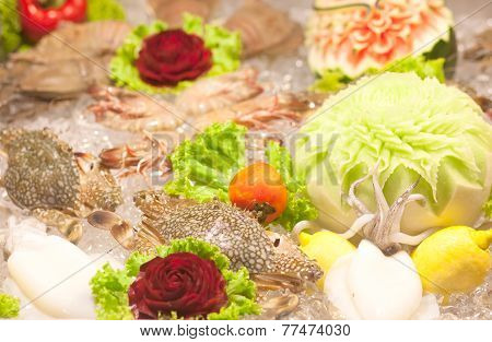 Fresh Seafood Photographed In A Fish-market
