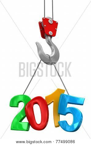 Christmas ball 2015 on crane hook